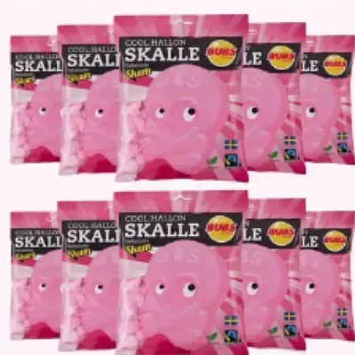BUBS Raspberry/Cool Hallonskalle skum, wholesale Swedish candy