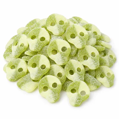Candy People Sour Apple Skulls 8.8LB Vegan, wholesale Swedish candy