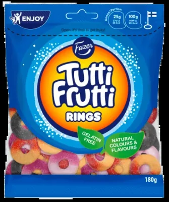 Fazer Tutti Frutti Rings, wholesale Swedish candy