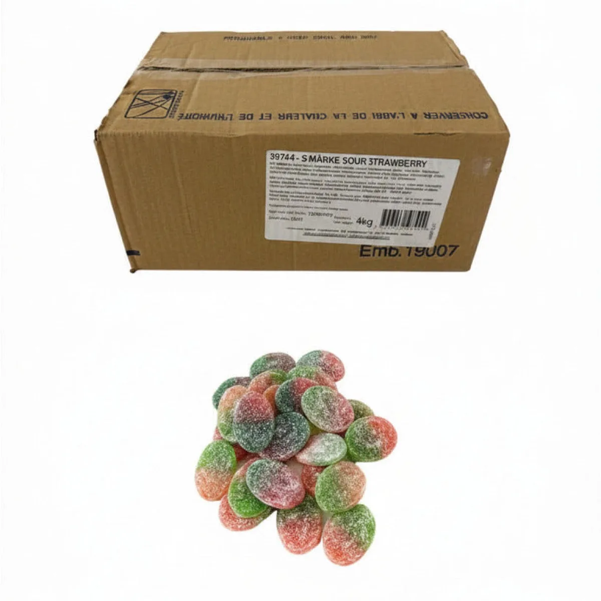 S-Märke S Marke Sour Strawberry Vegan, Swedish candy by the case (image 2 of 2)